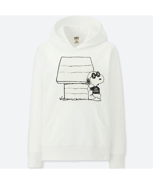 UNIQLO（ユニクロ）の「カウズ×ピーナッツスウェットプルパーカ（長袖）（パーカー・レディース・WHITE 00/BLACK 09・L/S/M/XS/XL/3XL/XXL）」の2枚目の写真