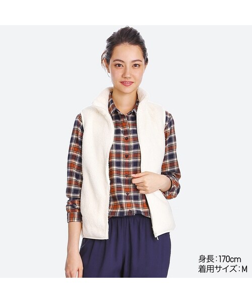 ユニクロ ユニクロ の フラッフィーフリースフルジップベスト その他アウター Wear