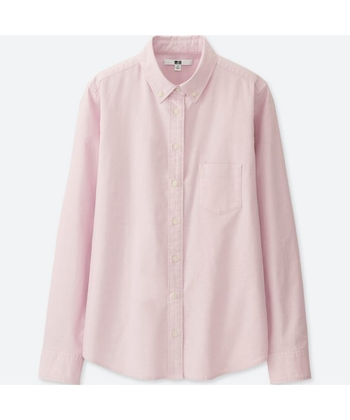 UNIQLO（ユニクロ）の「オックスフォードシャツ（長袖）＋EC（シャツ/ブラウス・レディース・PURPLE 71/BLUE 61/NAVY 69/PINK 10/WHITE 00・XXL/XS/3XL/L/M/XL/S）」の5枚目の写真