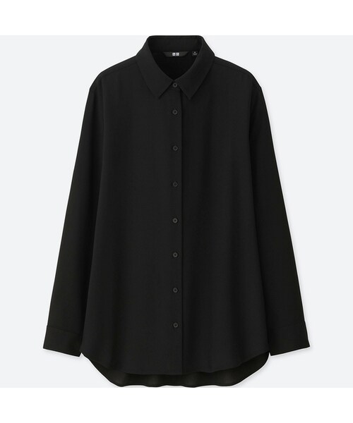 UNIQLO（ユニクロ）の「レーヨンエアリーブラウス（長袖）（シャツ/ブラウス・レディース・BLACK 09/LIGHT BLUE 60/PINK 10・XL/L/M/S/XXL/3XL/XS）」の2枚目の写真