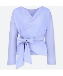 UNIQLO | エクストラファインコットン2WAYカシュクールブラウス（長袖）(シャツ/ブラウス)