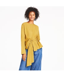 UNIQLO | エクストラファインコットン2WAYカシュクールブラウス（長袖）(シャツ/ブラウス)