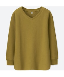UNIQLO | ワッフルVネックT（長袖）(Tシャツ/カットソー)