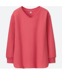 UNIQLO | ワッフルVネックT（長袖）(Tシャツ/カットソー)