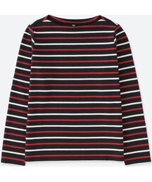 UNIQLO | ボーダーボートネックT（長袖）(Tシャツ/カットソー)