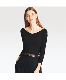 UNIQLO | リブバレエネックT（7分袖）(Tシャツ/カットソー)