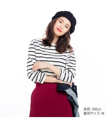 UNIQLO | ボーダーボートネックT（長袖）(Tシャツ/カットソー)
