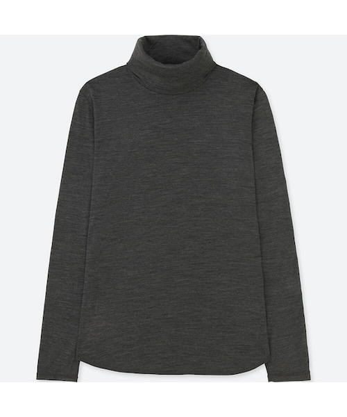 UNIQLO（ユニクロ）の「ウールブレンドタートルネックT（長袖）＋E（Tシャツ/カットソー・レディース・OFF WHITE 01/PURPLE 76/GRAY 03/DARK GRAY 08/BLUE 68・3XL/XS/XXL）」の3枚目の写真