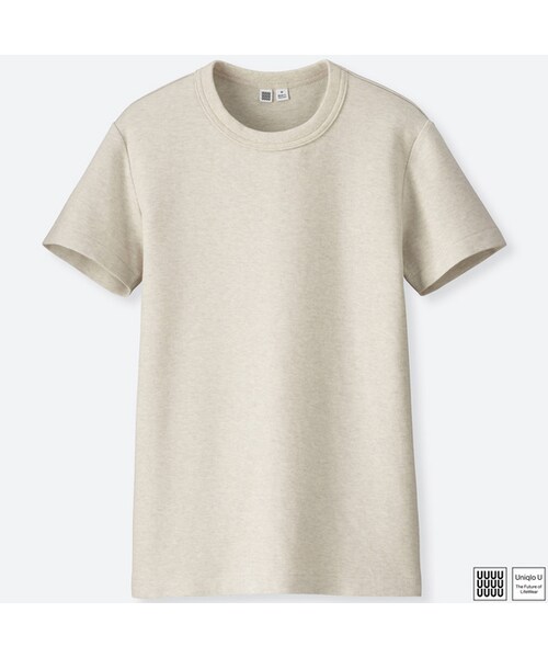 UNIQLO（ユニクロ）の「クルーネックT（半袖・秋冬モデル）（Tシャツ/カットソー・レディース・BLACK 09/GREEN 55/PINK 10/WHITE 00/GRAY 03/NAVY 69・S/M/XXL/L/XL）」の3枚目の写真