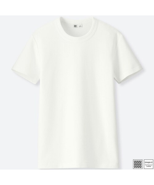 UNIQLO（ユニクロ）の「クルーネックT（半袖・秋冬モデル）（Tシャツ/カットソー・レディース・BLACK 09/GREEN 55/PINK 10/WHITE 00/GRAY 03/NAVY 69・S/M/XXL/L/XL）」の2枚目の写真