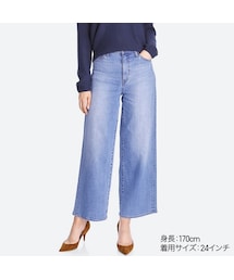 UNIQLO | ハイライズワイドジーンズ（丈標準70cm）(デニムパンツ)