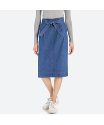 UNIQLO | ハイウエストデニムベルテッドナロースカート(スカート)