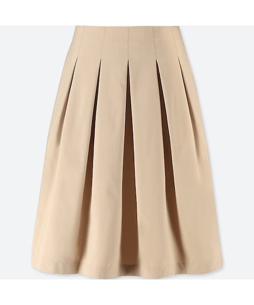 UNIQLO（ユニクロ）の「ハイウエストドライストレッチタックスカート（丈短め55～57cm）（スカート・レディース・NAVY 69/BEIGE 32/DARK GREEN 58/WHITE 00・L/XXL/XS/M/S/XL）」の3枚目の写真