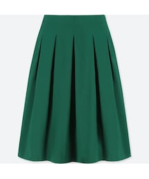 UNIQLO | ハイウエストドライストレッチタックスカート（丈短め55～57cm）(スカート)