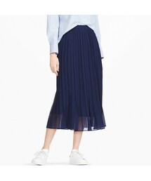 UNIQLO | ハイウエストシフォンプリーツスカート（丈標準76～80cm）(スカート)