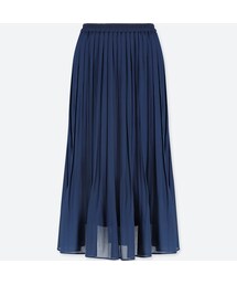 UNIQLO | ハイウエストシフォンプリーツスカート（丈標準76～80cm）(スカート)