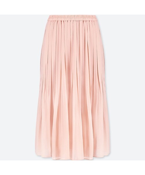 UNIQLO（ユニクロ）の「ハイウエストシフォンプリーツスカート（丈短め71～75cm）（スカート・レディース・WHITE 00/PINK 10/NAVY 69・L/S/XL/XS/XXL/M）」の3枚目の写真