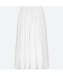 UNIQLO | ハイウエストシフォンプリーツスカート（丈短め71～75cm） ＋EC(スカート)