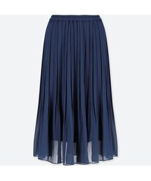 UNIQLO | ハイウエストシフォンプリーツスカート（丈短め71～75cm） ＋EC(スカート)