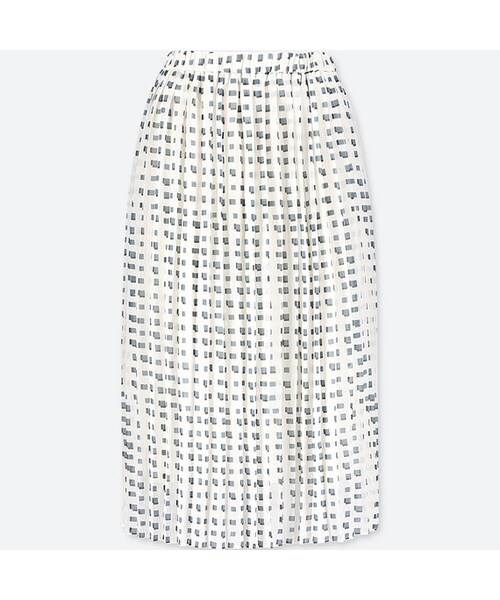 ハイウエストプリーツスカート（ジオメトリック・丈標準76～80cm）