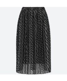 UNIQLO | ハイウエストプリーツスカート（ジオメトリック・丈標準76～80cm）(スカート)