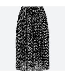 UNIQLO | ハイウエストプリーツスカート（ジオメトリック・丈標準76～80cm）(スカート)