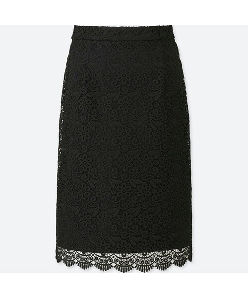 UNIQLO（ユニクロ）の「レーススカート（スカート・レディース・BLACK 09/NAVY 69・M/L/S/XL/XS/3XL/XXL）」の2枚目の写真