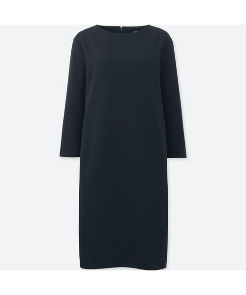 UNIQLO（ユニクロ）の「カットソーシフトワンピース（7分袖）（ワンピース・レディース・DARK GRAY 08/NAVY 69/DARK GREEN 59/BROWN 34・L/M/S/XXL/XS/XL）」の4枚目の写真