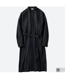 UNIQLO | スタンドカラーシャツワンピース（長袖）＋E(ワンピース)