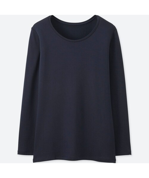 UNIQLO（ユニクロ）の「ヒートテックエクストラウォームクルーネックT（極暖）（その他アンダーウェア/インナー・レディース・BLACK 09/NAVY 69/KHAKI 33/DARK GRAY 08/WINE 19/DARK GREEN 59/OFF WHITE 01・S/L/M/XL/XXL/3XL/XS）」の6枚目の写真