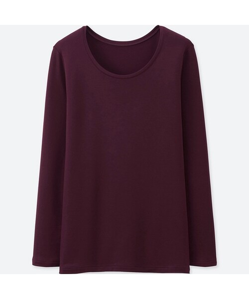 UNIQLO（ユニクロ）の「ヒートテックエクストラウォームクルーネックT（極暖）（その他アンダーウェア/インナー・レディース・BLACK 09/NAVY 69/KHAKI 33/DARK GRAY 08/WINE 19/DARK GREEN 59/OFF WHITE 01・S/L/M/XL/XXL/3XL/XS）」の7枚目の写真