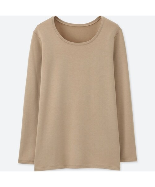UNIQLO（ユニクロ）の「ヒートテックエクストラウォームクルーネックT（極暖）（その他アンダーウェア/インナー・レディース・BLACK 09/NAVY 69/KHAKI 33/DARK GRAY 08/WINE 19/DARK GREEN 59/OFF WHITE 01・S/L/M/XL/XXL/3XL/XS）」の4枚目の写真