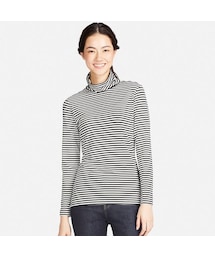 UNIQLO | ヒートテックエクストラウォームタートルネックT（ボーダー・極暖）(その他アンダーウェア/インナー)