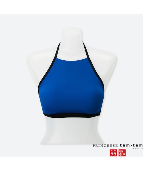 UNIQLO（ユニクロ）の「スイムハイネックブラ（カラーブロック）（水着・レディース・PINK 11/BLACK 09/BLUE 65・M/S/L）」の3枚目の写真