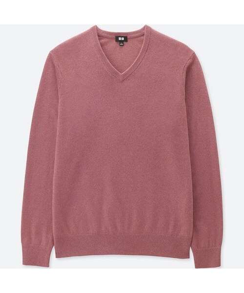UNIQLO（ユニクロ）の「カシミヤVネックセーター（長袖）（ニット/セーター・メンズ・GRAY 03/NAVY 69/BLACK 09/PINK 11/DARK GRAY 08/WINE 18/KHAKI 33/DARK GREEN 58/BLUE 67/BLUE 62/BROWN 35/GRAY 06・XL/L/S/4XL/3XL/XXL/M/XS）」の11枚目の写真