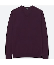 UNIQLO | エクストラファインメリノVネックセーター（長袖）(ニット/セーター)