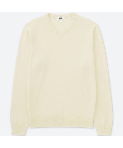 UNIQLO（ユニクロ）の「カシミヤクルーネックセーター（長袖・EC特別カラー）（ニット/セーター・メンズ・BLUE 68/BEIGE 32/WINE 19/WHITE 00/BROWN 37/OLIVE 57/BLUE 64/GRAY 05/GREEN 54/BLUE 66・L/XXL/XS/3XL/XL/M/S/4XL）」の2枚目の写真
