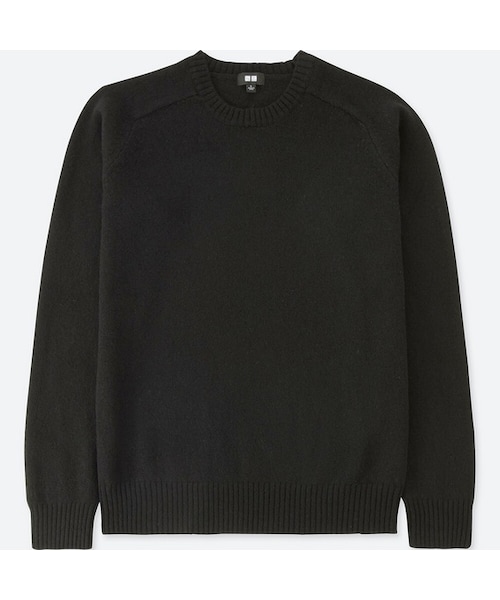 UNIQLO（ユニクロ）の「ラムクルーネックセーター（長袖）（ニット/セーター・メンズ・YELLOW 46/NAVY 69/OFF WHITE 01/WINE 18/GRAY 06/BLACK 09・S/L/M/4XL/XL/3XL/XS/XXL）」の3枚目の写真