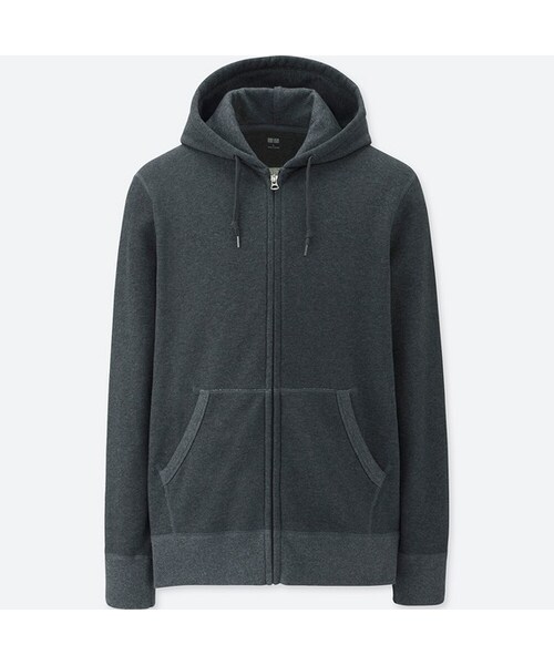 UNIQLO（ユニクロ）の「スウェットフルジップパーカ（長袖）（パーカー・メンズ・DARK GRAY 08/NAVY 69/BLACK 09/GRAY 03・S/XS/XL/M/L/4XL/XXL/3XL）」の2枚目の写真