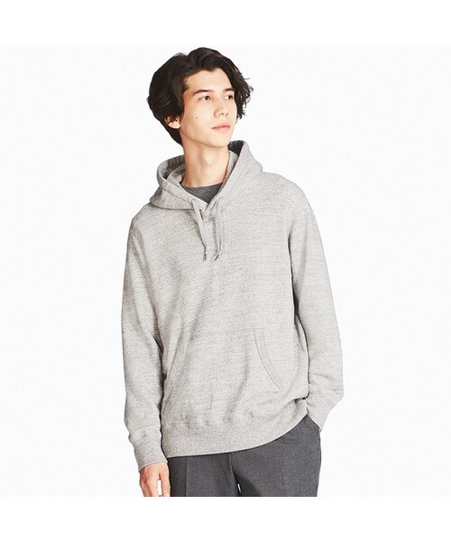 UNIQLO（ユニクロ）の「スウェットプルパーカ（長袖）（パーカー・メンズ・GREEN 55/OFF WHITE 01/BLACK 09/NAVY 69/GRAY 03・XS/L/XL/M/S/4XL/3XL/XXL）」の4枚目の写真