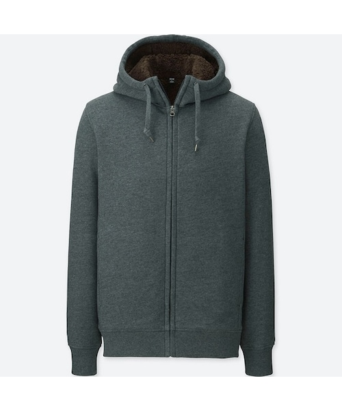 UNIQLO（ユニクロ）の「ボアスウェットフルジップパーカ（長袖）（パーカー・メンズ・GRAY 03/BLACK 09/WINE 19/DARK GRAY 08/DARK GREEN 58/NAVY 69/BLUE 64/BROWN 36・S/XL/4XL/XXL/3XL/L/M/XS）」の3枚目の写真