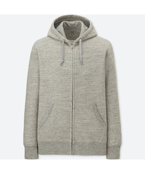 UNIQLO（ユニクロ）の「スウェットフルジップパーカ（長袖）（パーカー・メンズ・BLACK 09/GRAY 03/NAVY 69/BLUE 67・M/XL/L/XXL/S/3XL/4XL/XS）」の2枚目の写真