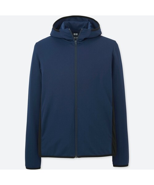 UNIQLO（ユニクロ）の「ドライEXフルジップパーカ（カラーブロック・長袖）（パーカー・メンズ・WHITE 00/GRAY 03/BLACK 09/DARK GREEN 58/RED 17/NAVY 69・S/M/L/XL）」の5枚目の写真