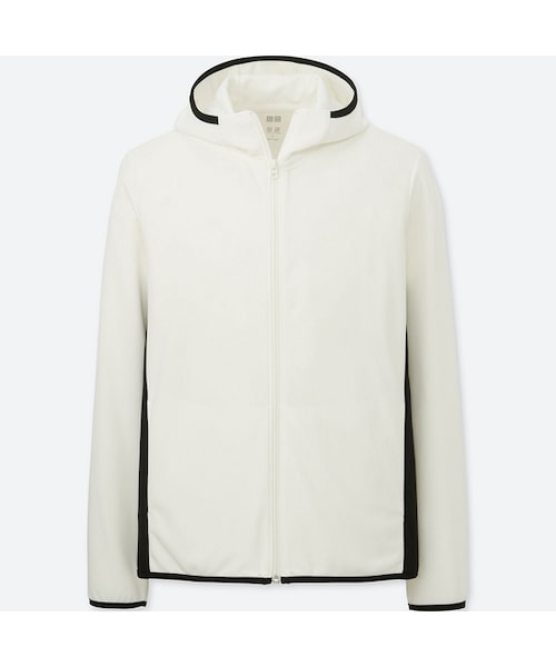 UNIQLO（ユニクロ）の「ドライEXフルジップパーカ（カラーブロック・長袖）（パーカー・メンズ・WHITE 00/GRAY 03/BLACK 09/DARK GREEN 58/RED 17/NAVY 69・S/M/L/XL）」の2枚目の写真