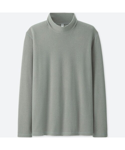 UNIQLO（ユニクロ）の「ヒートテックフリースモックネックT（長袖）（Tシャツ/カットソー・メンズ・BLACK 09/BROWN 35/DARK GRAY 08/ORANGE 27/BLUE 68/GRAY 03/WHITE 00/NAVY 69・M/4XL/XL/XXL/3XL/L/XS/S）」の4枚目の写真