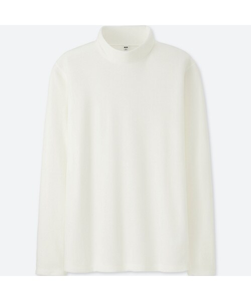 UNIQLO（ユニクロ）の「ヒートテックフリースモックネックT（長袖）（Tシャツ/カットソー・メンズ・BLACK 09/BROWN 35/DARK GRAY 08/ORANGE 27/BLUE 68/GRAY 03/WHITE 00/NAVY 69・M/4XL/XL/XXL/3XL/L/XS/S）」の2枚目の写真