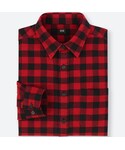 ユニクロ | フランネルチェックシャツ（長袖）(襯衫)
