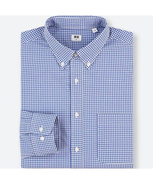 UNIQLO（ユニクロ）の「エクストラファインコットンブロードチェックシャツ（長袖）（シャツ/ブラウス・メンズ・PURPLE 72/BLUE 65/GRAY 03/PINK 11/NAVY 69・4XL/XXL/M/XS/L/S/XL/3XL）」の3枚目の写真