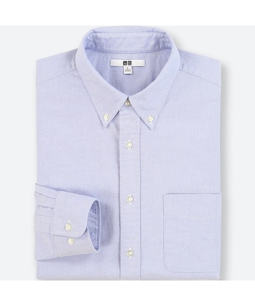 UNIQLO（ユニクロ）の「オックスフォードシャツ（ボタンダウン・長袖）（シャツ/ブラウス・メンズ・GRAY 06/BLUE 68/PINK 12/OFF WHITE 01/BLUE 63・XS/S/XXL/3XL/4XL/M/XL/L）」の4枚目の写真