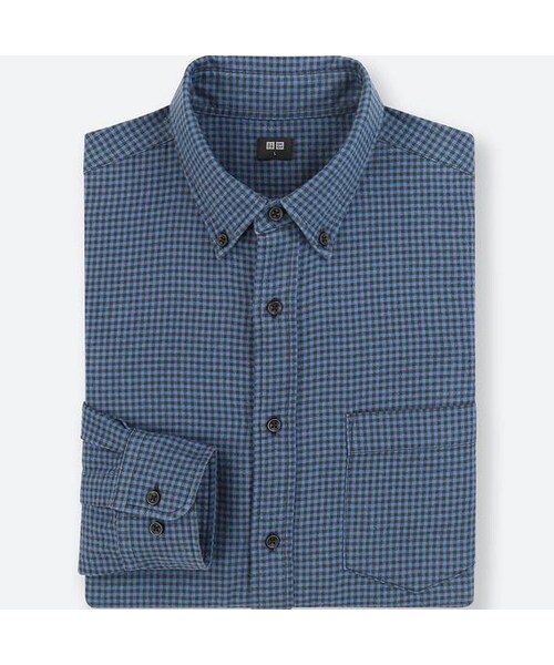 UNIQLO（ユニクロ）の「フランネルチェックシャツ（長袖）（シャツ/ブラウス・メンズ・GRAY 07/OLIVE 56/RED 17/BLUE 66・4XL/XS/XXL/M/XL/S/L）」の3枚目の写真